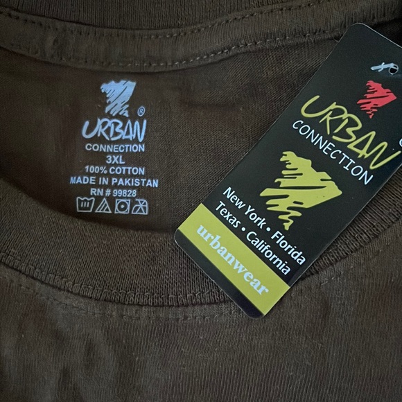 NWT - Urban Connection Brown Men's Short Sleeve Crew Neck T-Shirt Size 3XL - Picture 4 of 6